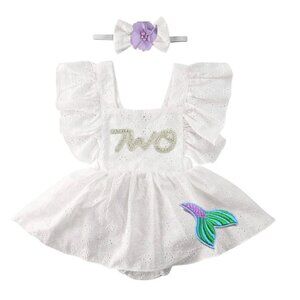 Mermaid Dress Mermaid Second Birthday Romper Clothes Mermaid outfit bodysuit